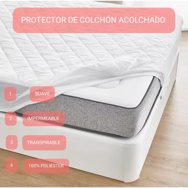 JIMENÉZ HOME Protector Colchón Acolchado JIMÉNEZ HOME - Impermeable y Transpirable, Lavable - 1