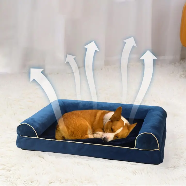 Cama de Mascotas Ortopédica Impermeable Almohada Soporte para Perros Mediu, Cubierta Desmontable y Lavable, Antideslizante - 1