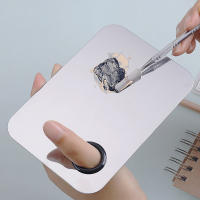Paleta De Maquillaje Y Arte De Uñas De Acero Inoxidable Con Palillo Y Espátula Herramientas De Belleza Para Fundamentos Y Sombras De Ojos - details 9