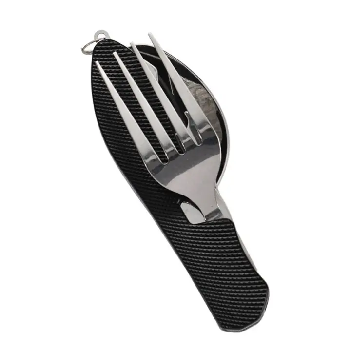 Juego De Utensilios De Camping Plegables - Cuchillo Fork Y Cuchara Multi-Funcional Para Actividades Al Aire Libre Y Deportes Picnic Viaje - 1