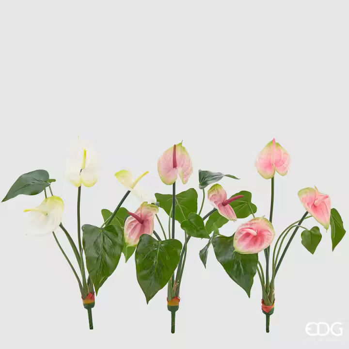 EDG Enzo De Gasperi Bouquet Anturium Artificial 3 Rami H 45 Cm Culo. Multicolor 1 piezas - 1