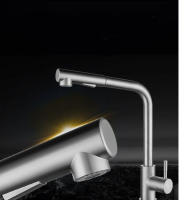 Grifo negro extraíble para fregadero de cocina, mezclador de agua fría y caliente de acero inoxidable, boquilla de pulverización, 2 modos, Flexible - details 10