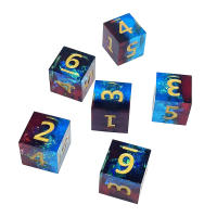 Set De 6 Poliedros Exquisitos En Resina Multicolor Retro Para Juegos De Mesa DND RPG TRPG Juguete Portátil Para Fiestas - details 4