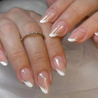 Uñas Postizas Francesas Cortas 24 PCs Con 1 Jelly Y 1 Archivo De Uñas Material ABS Estilo Diverso Sin Químicos De Alta Importancia - details 38