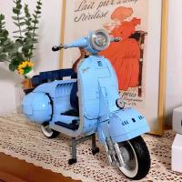 Nueva Vespa 125 Mini Oveja Motocicleta En Bloques De Construcción Técnica Alta Juguete Para Niños Regalo Material ABS Sin Batería - details 4