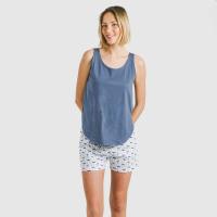 Tramas+ Pijama Mujer Verano, Pijama Corto Mujer de Camiseta Manga Fluida o Sin Mangas  y Pantalón Corto con Cintura Ajustable, Conjunto de Verano para Mujer - details 1