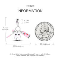 Colgante De Serie Trabajo Y Carrera En Color Plata Para Pulsera Pandora DIY Joyería Para Mujer Zirconia Metálica De Plata - details 26