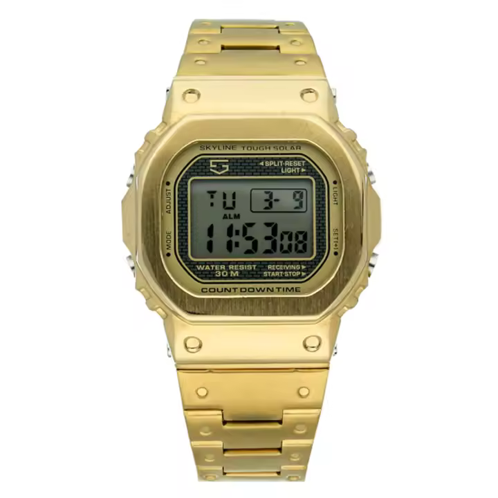 Reloj Digital Skyline 093-0023-1 Chapado Oro Moderno - Hombre - 1