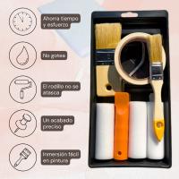 Rodillo Pintura Pared, Muebles-Techo con Rodillos de Espuma, Cinta de Carrocero, Brochas Pintura, Plástico Protector Cubeta- Kit de pintura para esmaltes, pinturas plásticas y decorativas - details 1