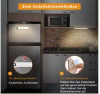 Iluminación LED para armarios LED con sensor de movimiento 3000 K Blanco cálido PIR Luz recargable para armarios con batería Luz debajo del mueble Cocina Inalámbrica 2 piezas 20 cm - details 3