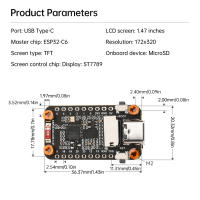 Placa De Desarrollo ESP32-C6 Con Pantalla TFT LED De 1.47 Pulgadas RGB Color WiFi 6 Bluetooth 5 Interfaz USB Tipo-C Resolución 320x240 - details 11
