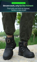 Botas De Seguridad Impermeables Para Hombre Indestructibles Con Punta De Acero Antideslizantes Antipinchazos Para Motociclistas Biker Botas Para Hombre - details 4
