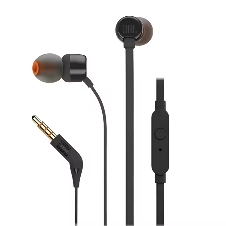 AURICULARES JBL TUNE 110 NEGROS - PURE BASS - CABLE PLANO - MANOS LIBRES - CONTROL EN CABLE - 1