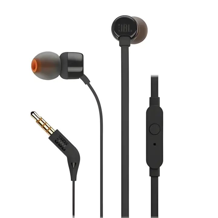 AURICULARES JBL TUNE 110 NEGROS - PURE BASS - CABLE PLANO - MANOS LIBRES - CONTROL EN CABLE - 1