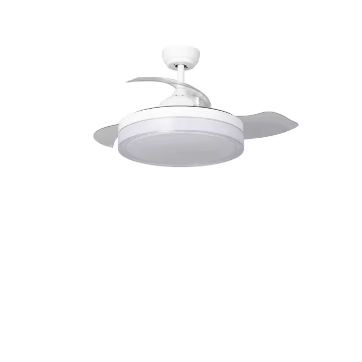 Ledkia Ventilador de Techo LED Caicos Blanco 106cm Motor DC Industrial y Moderno - 1