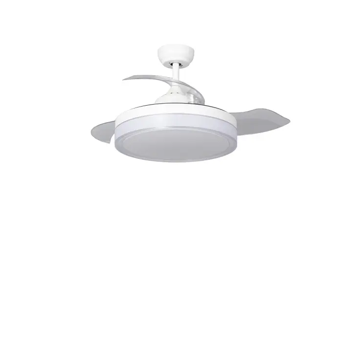Ledkia Ventilador de Techo LED Caicos Blanco 106cm Motor DC Industrial y Moderno - 1