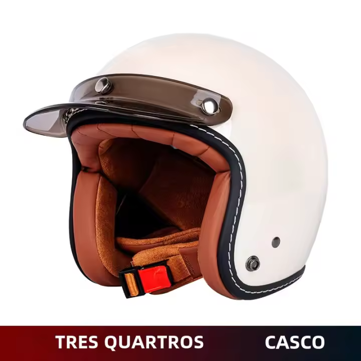 Casco De Motocicleta Retro Cálido Para Hombres Y Mujeres Estilo Americano Mitad De La Cabeza Para Crucero En Invierno Material ABS Peso 850G - 1