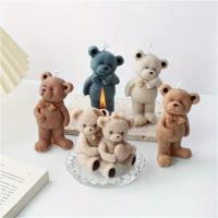 Molde De Vela De Silicona 3D Oso Teddy Para Decoración Del Hogar Y Hacer Mantequilla De Forma De Pareja De Osos Romántica Para Regalo De Boda Herramientas Para Hacer Mantequilla Y Resina Epoxy - details 4