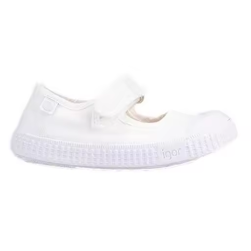 Merceditas Igor Irene color blanco bailarinas Igor de lona con velcro. - 1