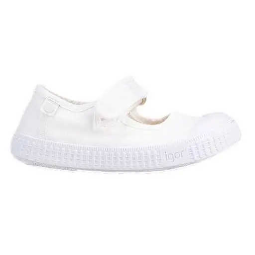 Merceditas Igor Irene color blanco bailarinas Igor de lona con velcro. - 1