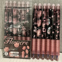 6Pcs Bolígrafo Gel Erasable Retráctil 0.5mm Tinta Azul Recargable Duradero Para Escritura Bolígrafo De Mariposa Cute - details 1