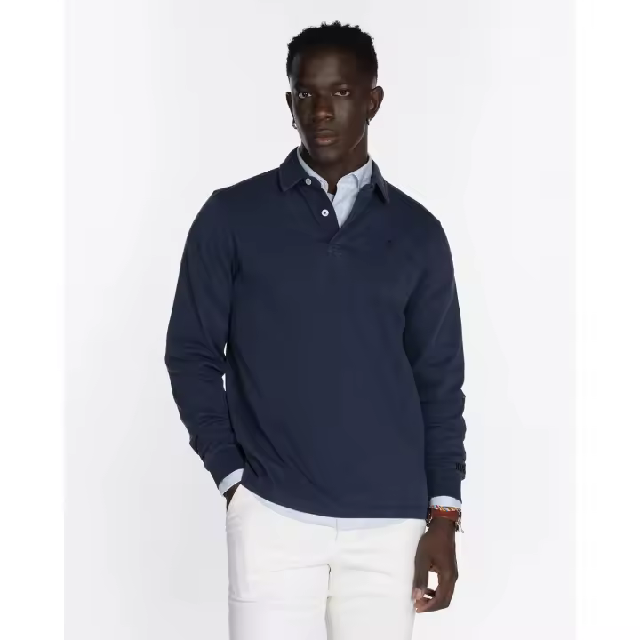 HARPER & NEYER - Polo modelo Ayram de manga larga en color Navy Blue de Harper & Neyer - 1