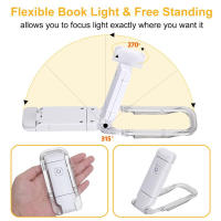 Luz De Libro Recargable USB LED Ajustable Para Protección Ocular Clip Portátil Luz De Marcaje Para Lectura En Cama Coche - details 3