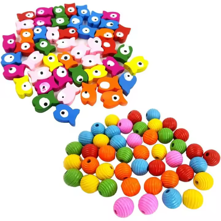 100 piezas de juguetes para masticar para loros, accesorios de bricolaje multicolores, juguetes interactivos de bloques de madera pequeños, suministros para pájaros, jaula para pájaros, juguete para pájaros, loros - 1