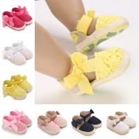 Zapatillas De Verano Para Bebés Niñas 0-18M Con Lazo Casual Sandalias Suave Cómodas Para Primeros Pasos Material Transpirable Tela Y Algodón - details 1
