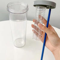 Botella De Agua Portátil Con Pajillas Y Fruta Infusor Taza De Jugo De Té Para Fitness Deporte Exterior Viaje Transparente Reutilizable - details 4