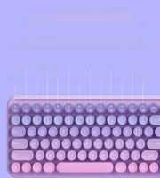 Teclado Inalámbrico Ergonómico 2.4G 106 Teclas Retro Con Teclas De Capa Redonda Función Multimedia Para PC/Laptop/Desktop - details 1