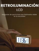 Reloj Despertador Digital con Pantalla de Temperatura, Retroiluminación Regulable - details 1
