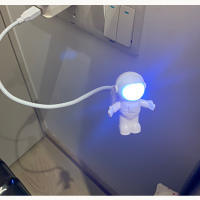 Lámpara De Lectura Portátil En Forma De Astronauta Blanco USB Para Escritorio Luz Nocturna LED Para PC Y Computadora Fuente DC 5V - details 4