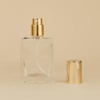 Botella De Perfume De Vidrio Cuadrado Recargable 30ml Con Tapa De Sprinkle Para Cosméticos Empaque Líquido - details 2