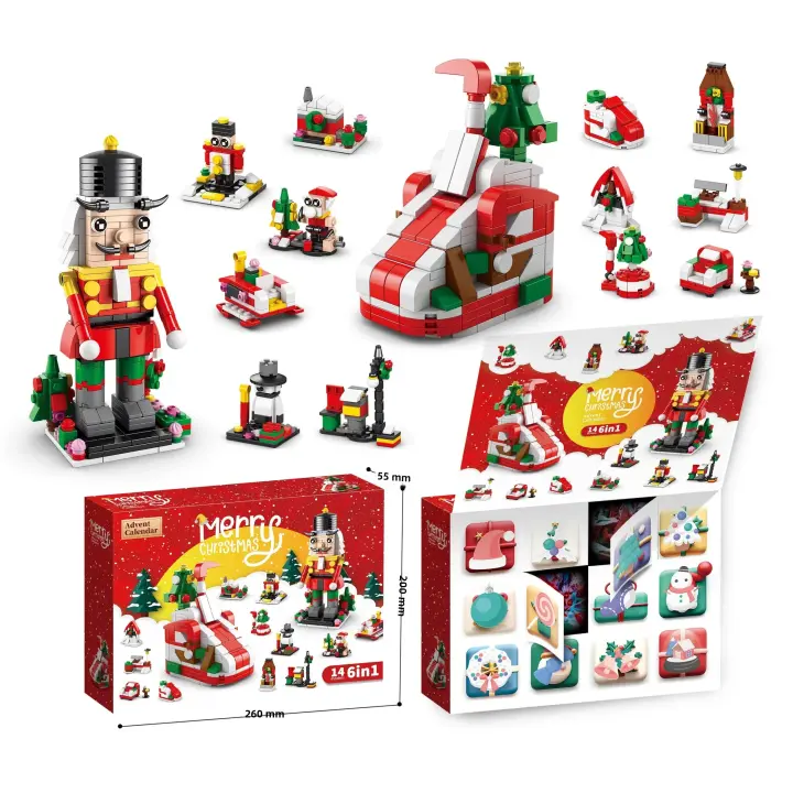 Juego De Bloques De Construcción Creativo De Navidad 6 En 1 Venta Al Por Mayor Para Niños Juguete DIY De Villaje De Invierno Regalo De Navidad - 1