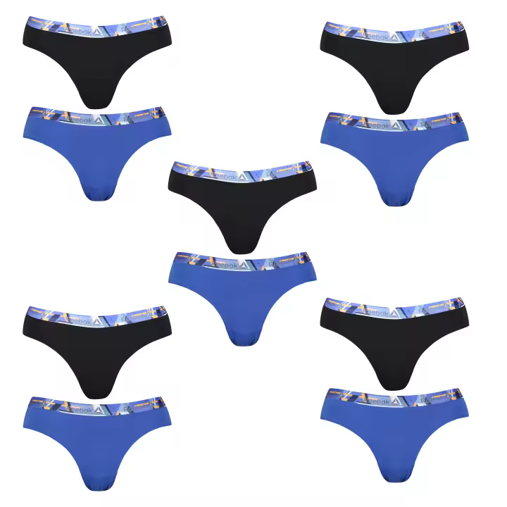 Pack 10 braguitas para mujer REEBOK en color azul cobalto/negro Talla S - 1