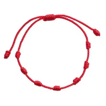 AuraViva | Pulsera Roja 7 Nudos Protección | Contra Mal de Ojo, Energía Negativa, Buena Suerte – Ajustable Hombre y Mujer - 1
