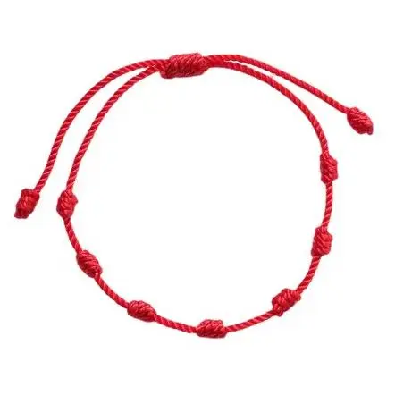 AuraViva | Pulsera Roja 7 Nudos Protección | Contra Mal de Ojo, Energía Negativa, Buena Suerte – Ajustable Hombre y Mujer - 1