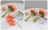 Bouquet De Rosas Rosa De 24CM Decoración Para El Hogar Propiedades Fotográficas Guía De Carretera Para Boda Flores Artificiales - details 11