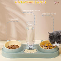 Tazón Automático Para Gatos Con Fuente De Agua Alimentador De Alimento Para Perros Tazón Doble Con Soporte Elevado Para Beber Para Gatos - details 3