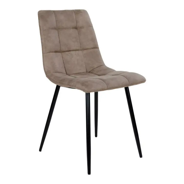 Juego de 2 Sillas Middelfart, Microfibra, Marrón, 55x44x86 cm - 1