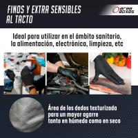 AREABOXES - Guantes De Nitrilo EXTRARESISTENTES Para Todos Los Trabajos. Guantes De Nitrilo C/ Textura. Negros, Tres Tallas. Guantes Nitrilo Para Mecanico, Cocina, Medicina, Etc. Diamantado Y Sin Polvo (tallas M, L, XL) - details 3