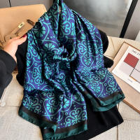 Pañuelo De Seda Lujo Para Mujer 180x90cm Esponjoso Y Suave Para Verano Bolero De Playa Estilo Bandana Fashion Para Damas - details 1