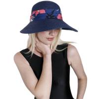 Kebedo Moda Sombrero de paja para Mujer con Banda Floral, Pamela con ala Ancha, Gorro para el Sol, Sombrero Visera Transpirable, Talla única Ajustable para Playa, Verano, Piscina, Vacaciones, Viaje - details 6