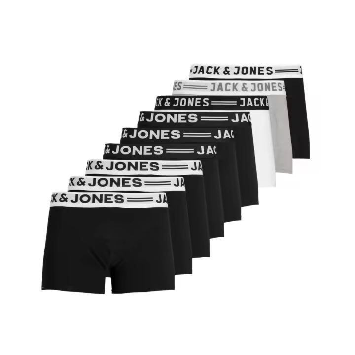 Jack & Jones Sense - Pack de 9 Bóxers de Algodón Elástico para Hombre - Multicolor - 12081832 - 1