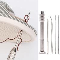 Kit De Costura De Cuero 5 Piezas Con Agujas Reemplazables Y Mango Herramientas De Reparación De Zapatos DIY Set De Taladro Y Agujas De Costura - details 3