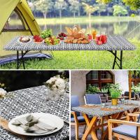 Mantel Rectangular Elástico Para Mesa De Plástico Cubierta Para Mesas Plegables Picnic Camping Exterior Resistente Al Aceite Estilo Clásico - details 5