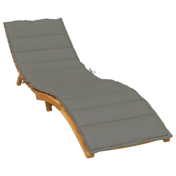 vidaXL Cojín para tumbona tela gris oscuro melange 200x60x4 cm - 1