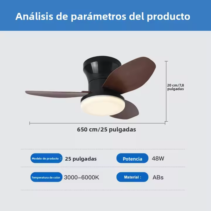 Lámpara De Ventilador De Techo Moderna Y Minimalista Nórdica Para Dormitorios Estudios Comedor Habitaciones Infantiles Instalación Por Montaje Incluye Control Remoto Y Luz LED - 1