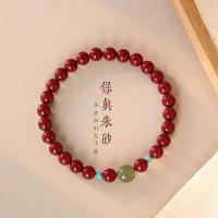 Pulsera De Cinnabar Natural Auténtica Con Chalcedony Para Mujeres Pulsera De Cinnabar Con Collar Material Semi-precioso - details 0